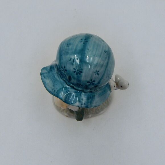 Price Products Child Boy Sitting with Birds on Hello There Sign Blue Bonnet 5 In - Picture 5 of 9